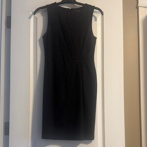 Banana Republic Black Sleeveless Dress with Tiny Dot Print